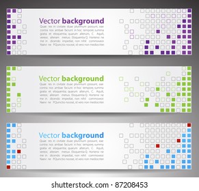 Horizontal web banners. Pixel art. Vector
