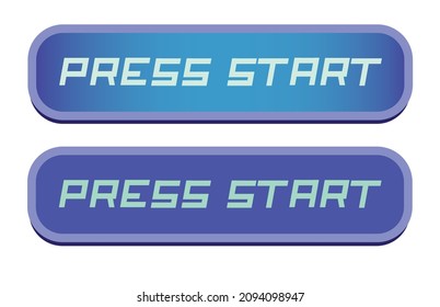 Horizontal Web Buttons, active and inactive. Start button. Vector design elements