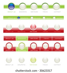 Horizontal web menu set