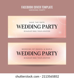 Plantilla de banner web de invitación a boda horizontal degradado elegancia abstracto borroso