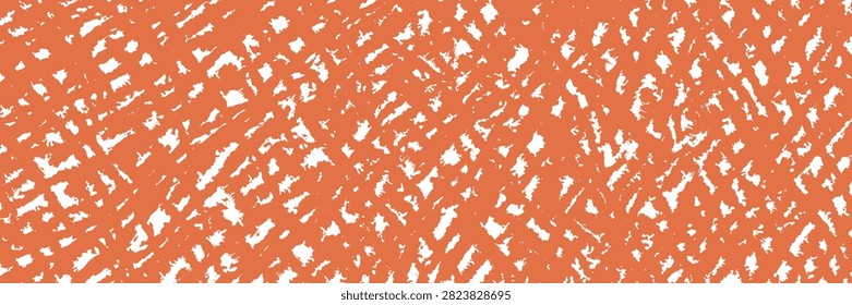 Horizontal white background, hand shaded with orange pencil or chalk. Textured abstract background with white and orange hatching strokes and rough brushstrokes. For packaging, wallpaper, landing page