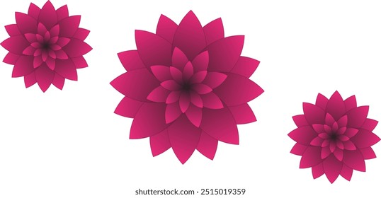 Horizontal white banner or floral backdrop decorated with gorgeous pink blooming flowers and leaves border. Spring botanical flat vector illustration on white background