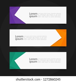 Horizontal white banner with unique shapes. Universal template for a web site. Vector Illustration. Eps 10.