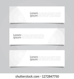 horizontal white banners with unique shapes. Universal template for a web site. Vector Illustration. Eps 10.