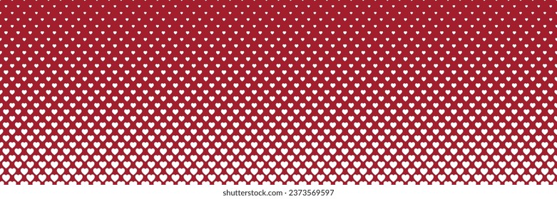 Horizontal white heart shape design on red for pattern and background,Christmas background