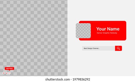 Horizontal White and Red User Interface Template For Social Media. Put your Logo and Header Under the Background. Vector illustration