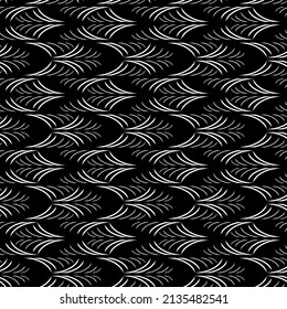 Horizontal white wavy line on black pattern. Fashion graphic background design. Modern stylish abstract texture. Design monochrome template for prints, textiles, wallpaper, website. Vector illustratio