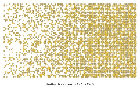 Horizontal white yellow abstract background with golden pixels, cover, site presentation, web report, album in HD format. UI template layout for web design of internet products. Vector banner