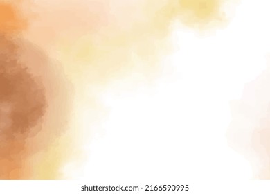 Horizontal white yellow brown watercolor background center highlight for copyspace