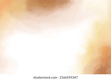 horizontal white yellow brown watercolor background center highlight for copyspace