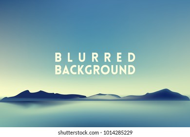 horizontal wide blue sky blurred background. Sunset and sunrise sea blurred background.