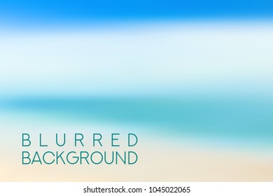 horizontal wide blue sky blurred background. Sunset and sunrise sea blurred background.