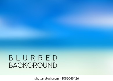 horizontal wide blue sky blurred background. Sunset and sunrise sea blurred background.