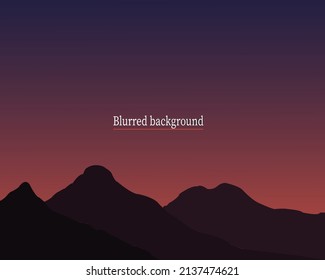 horizontal wide blurred mountain night sky background - night sky colors. vector , illustration 