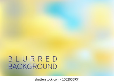 horizontal wide multicolored yellow and blue flowers blurred background. Sunset and sunrise sea blurred background.