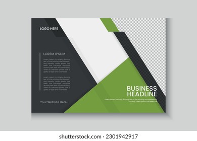 Horizontal or widescreen flyer cover letter layout, brochure, annual report, letterhead, company profile, magazine, business presentation template design