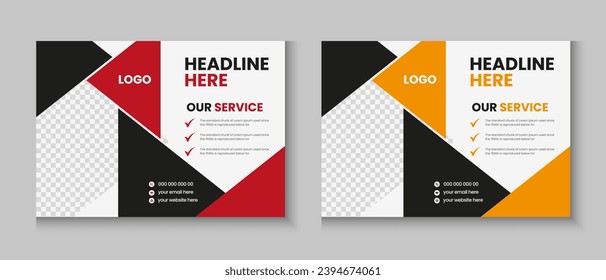 Horizontal or widescreen flyer cover letter layout, brochure, annual report, letterhead, company profile, magazine, business presentation template design