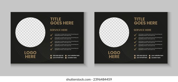 Horizontal or widescreen flyer cover letter layout, brochure, annual report, letterhead, company profile, magazine, postcard, business presentation template design