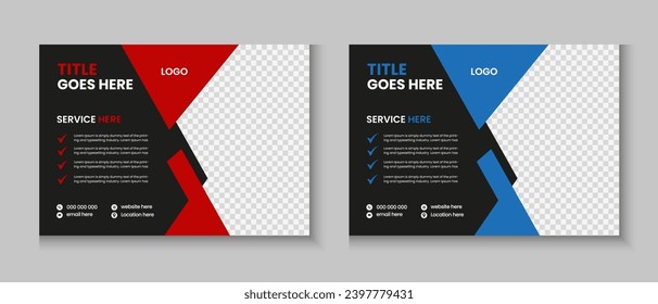 Horizontal or widescreen flyer cover letter layout, brochure, annual report, letterhead, company profile, magazine, postcard, business presentation template design