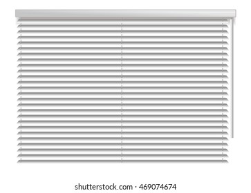Horizontal window blind  White office interior blackout shade  Window shutter decor  Home interior design  Vector illustration  Background realistic window sunlight blinds closed  Office accessories 