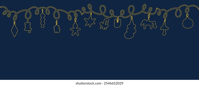 Fondo Horizontal de la celebración del invierno con los Elementos del doodle. Plantilla para la decoración postales póster impresión de fondo de fondo envoltura de Anuncio de Fondo de pantalla