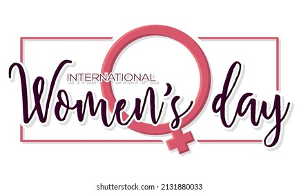 Horizontal women day poster female symbol with text Vector illustration