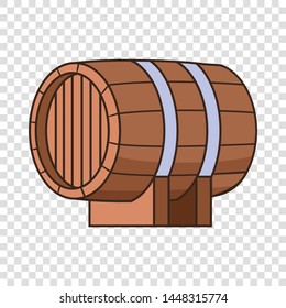 Horizontal wooden barrel icon. Cartoon illustration of horizontal wooden barrel vector icon for web design