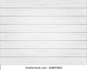 Horizontal wooden weathered planks. Vector white vintage background.