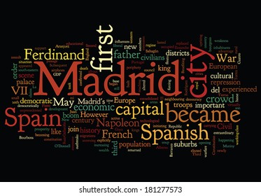 Horizontal word cloud of Madrid