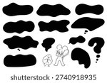 Horizontal worries and dissatisfaction Thought bubble frame set