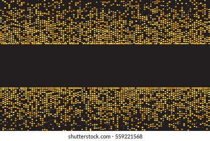 Horizontal yellow background with dispersed particles. Vector illustration for your graphic design.