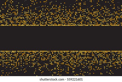 Horizontal yellow background with dispersed particles. Vector illustration for your graphic design.