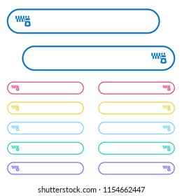 Horizontal zipper icons in rounded color menu buttons. Left and right side icon variations.