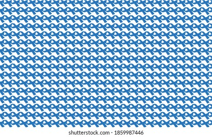horizontally arranged interlocking blue ties symbol geometric pattern.