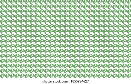 horizontally arranged interlocking green ties symbol geometric pattern.