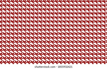 horizontally arranged interlocking red ties symbol geometric pattern.