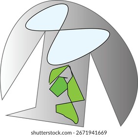 La máquina del tiempo de la atmósfera del arte horizontal