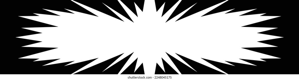 Horizontally long rectangular cartoon style concentration line material