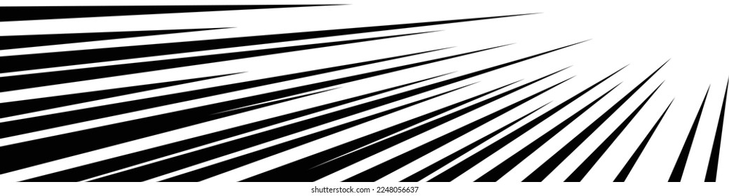 Horizontally long rectangular cartoon style concentration line material