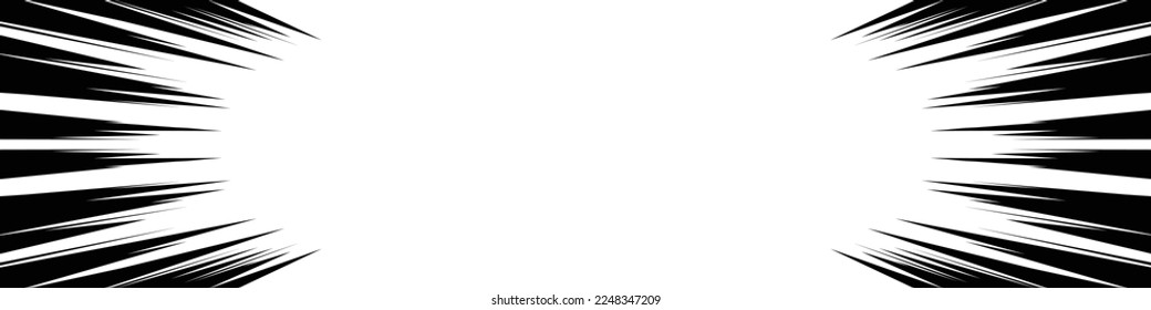 Horizontally long rectangular cartoon style concentration line material