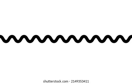 Horizontally repeatable wavy, waving, wave, billowy and zig-zag line, stripe