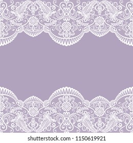 Horizontally seamless beige lace background with lace borders