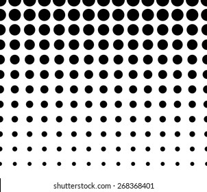 Horizontally Seamless Black and White Dotted Pattern