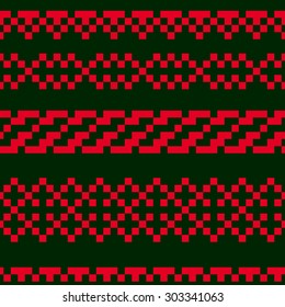 Horizontally seamless grid patterns No. 4. Design for needlework and any decorative purposes.