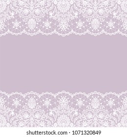 Horizontally Seamless Lilac Lace Background White Stock Vector (Royalty ...