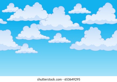 Horizontally seamless sky with clouds 1 - eps10 vector illustration.