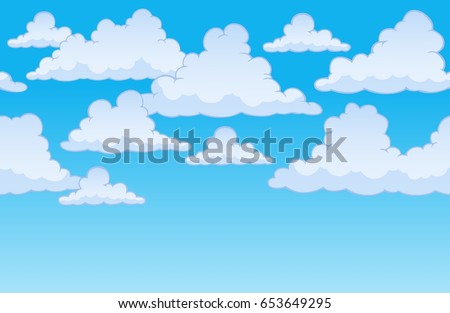 Horizontally seamless sky with clouds 1 - eps10 vector illustration.