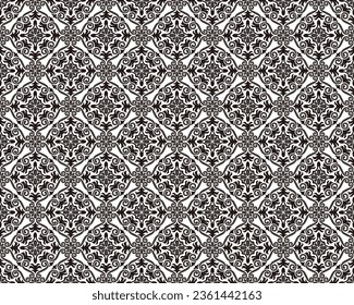 Horizontally And Vertically Repeatable Vector Seamless Damask Vintage Pattern.
