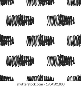 Horizontals Pen Drawn Stripes . Seamless Texture . 