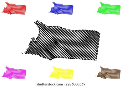 Horizonte municipality (Ceará state, Municipalities of Brazil, Federative Republic of Brazil) map vector illustration, scribble sketch Horizonte map